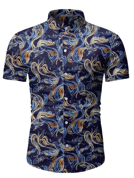 Men's Hawaiian Button Down Short-Sleeve Shirts
