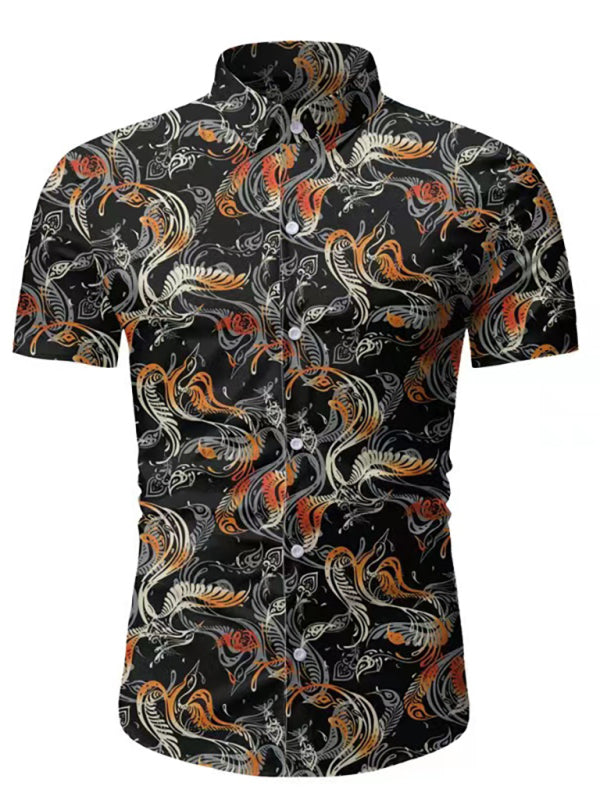 Men's Hawaiian Button Down Short-Sleeve Shirts