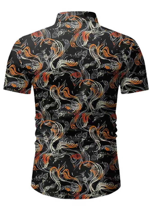 Men's Hawaiian Button Down Short-Sleeve Shirts