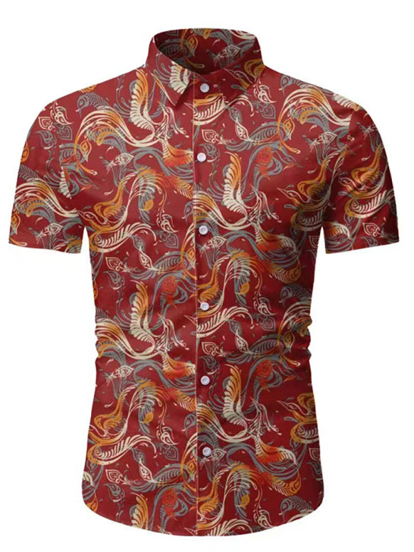 Men's Hawaiian Button Down Short-Sleeve Shirts