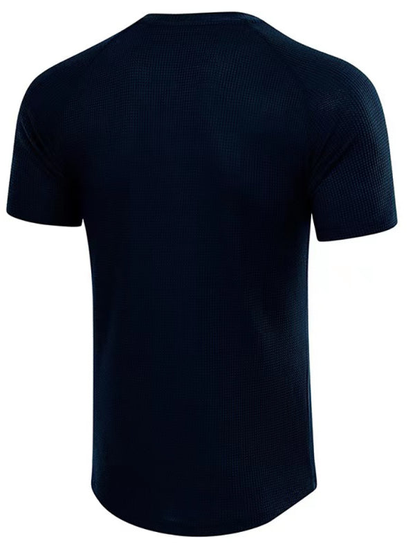 Men's Short Sleeve T-Shirt Muscle Fitted T Shirt Gym Workout Athletic Tee