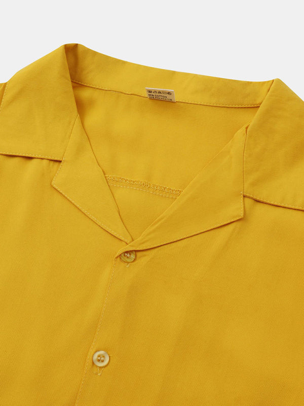 Spring and summer new men's casual button street trendy short-sleeved shirt