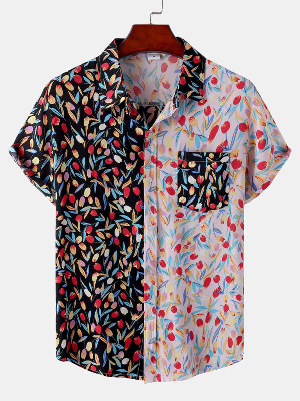 Hawaiian Style Digital Printing Short Sleeve Men's Shirts