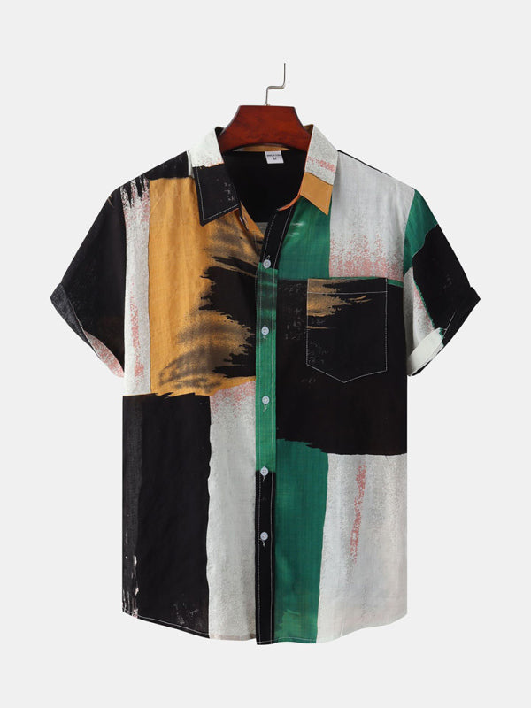 Hawaiian Style Digital Printing Short Sleeve Men's Shirts