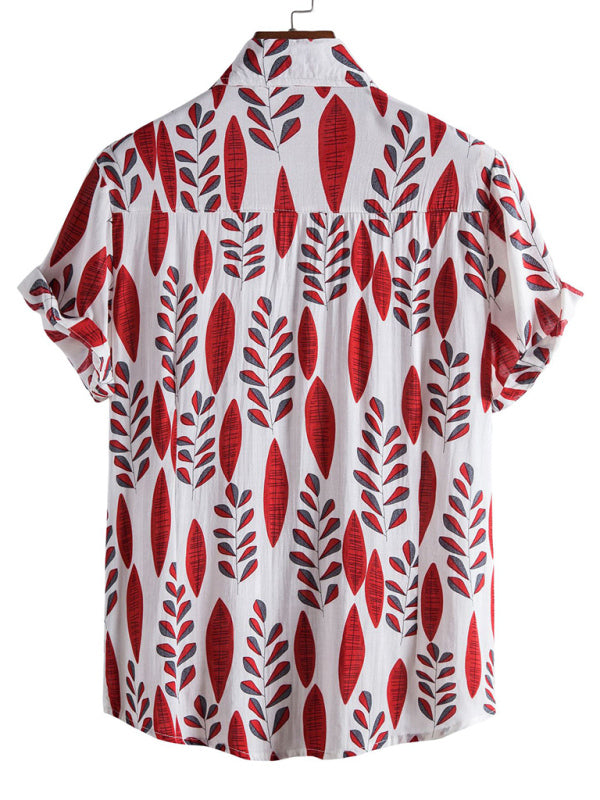 Vacation Floral Men's Casual Short Sleeve Floral Shirt