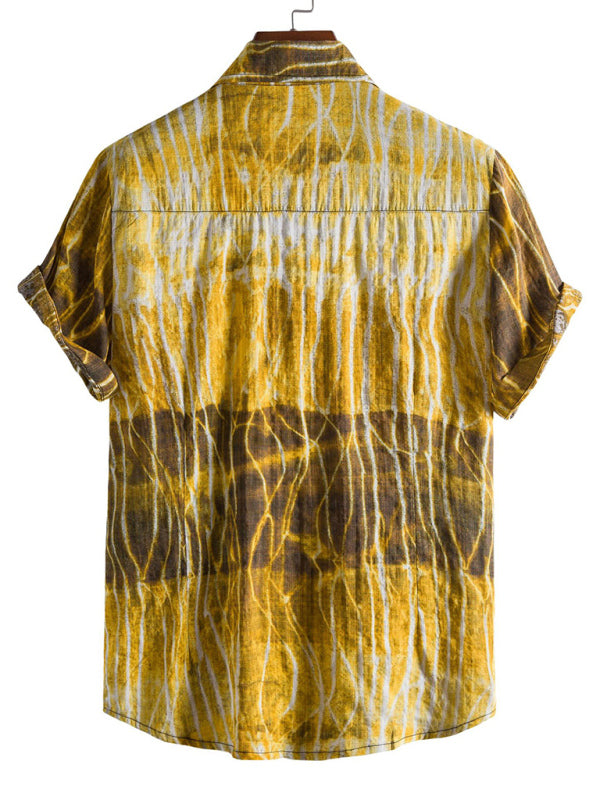 Vacation Floral Men's Casual Short Sleeve Floral Shirt