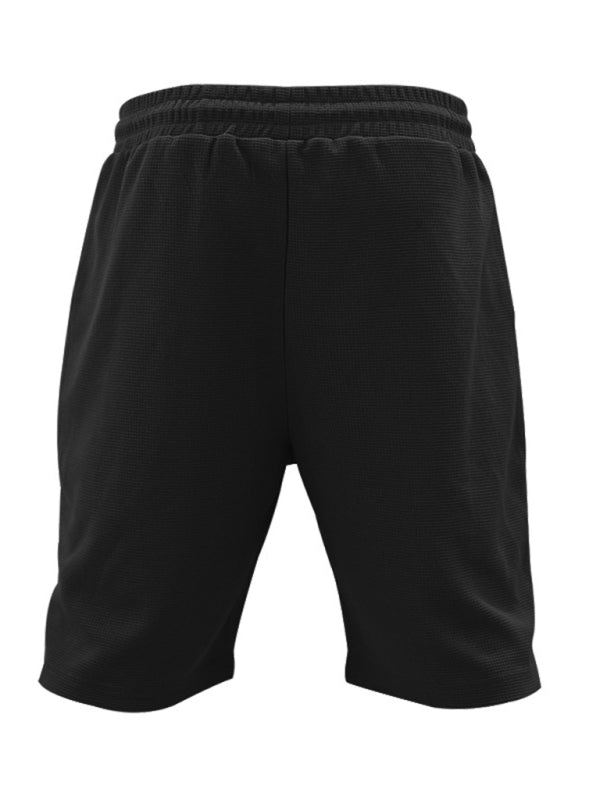 Men's new casual solid color shorts short-sleeve suit