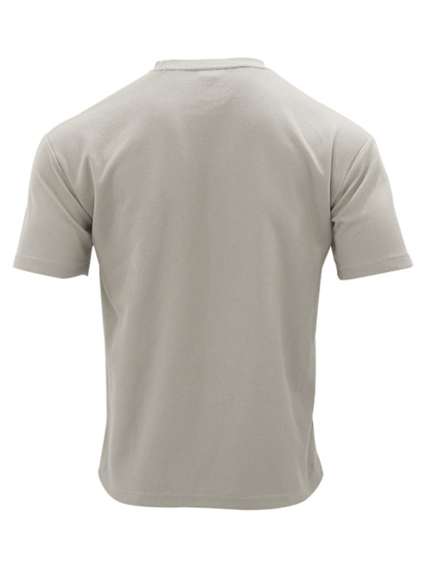 Men's new casual solid color shorts short-sleeve suit