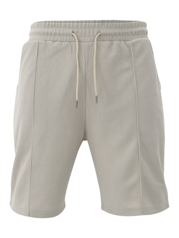 Men's new casual solid color shorts short-sleeve suit