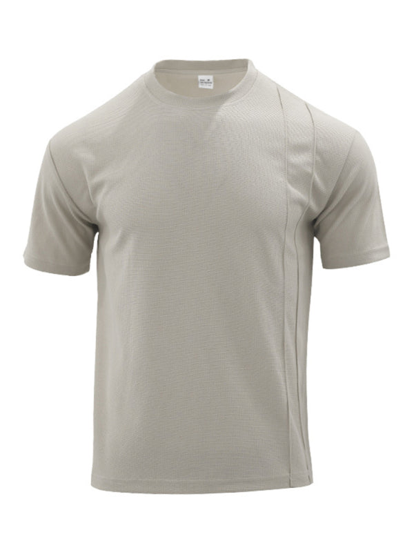 Men's new casual solid color shorts short-sleeve suit