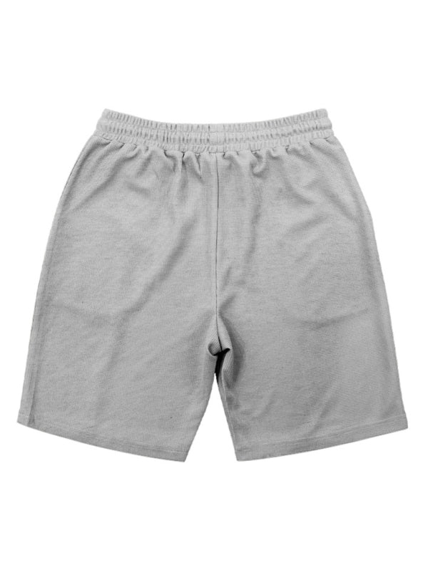 Men's new casual solid color shorts short-sleeve suit