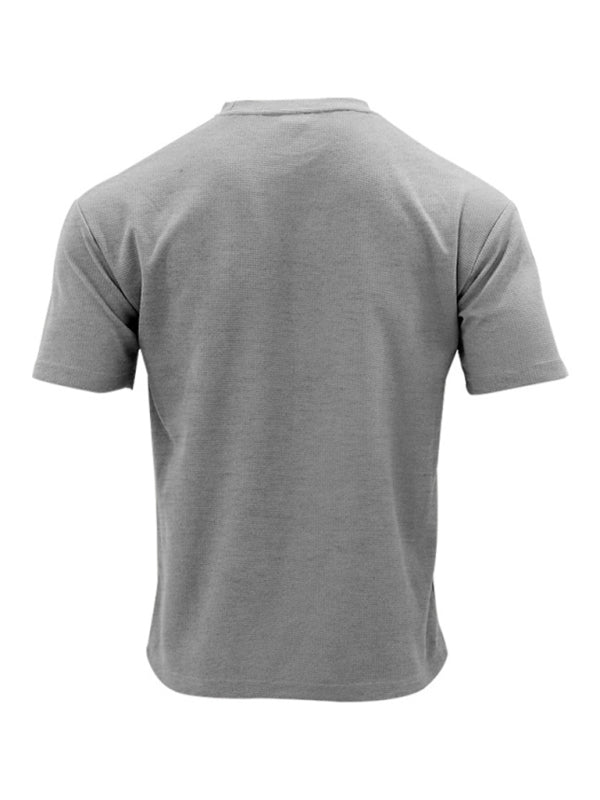 Men's new casual solid color shorts short-sleeve suit