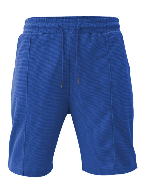 Men's new casual solid color shorts short-sleeve suit