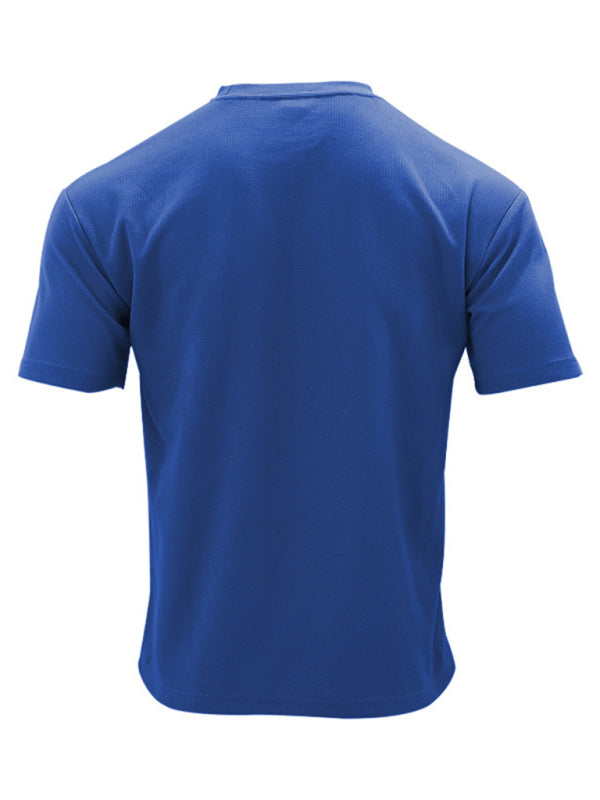 Men's new casual solid color shorts short-sleeve suit