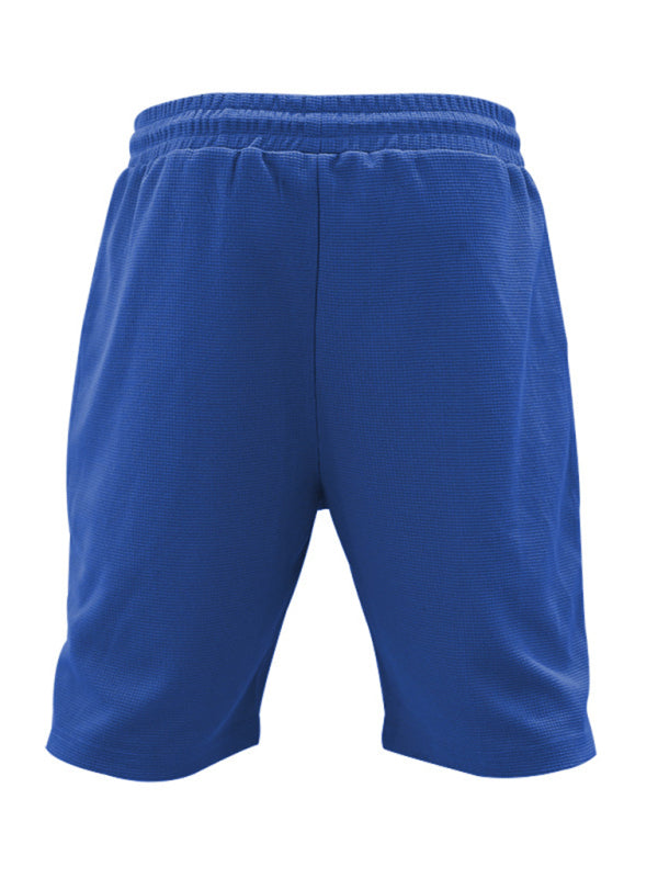 Men's new casual solid color shorts short-sleeve suit