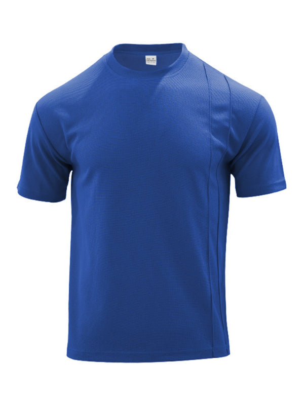 Men's new casual solid color shorts short-sleeve suit