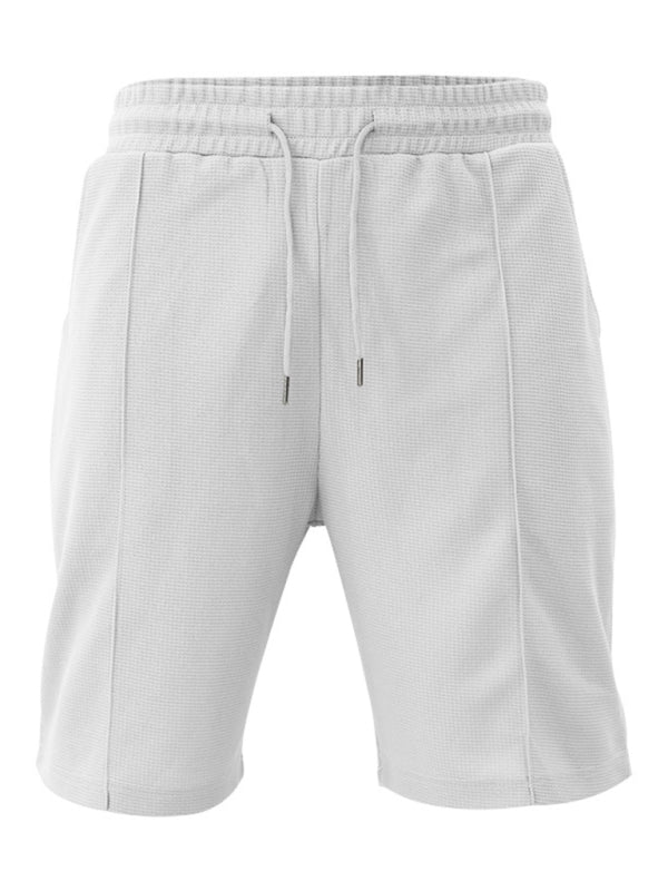 Men's new casual solid color shorts short-sleeve suit