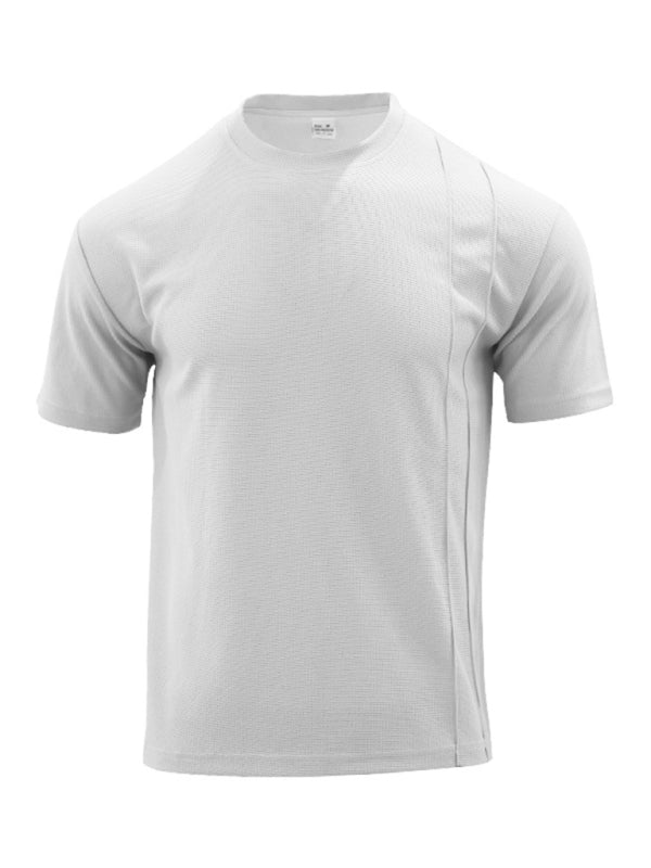 Men's new casual solid color shorts short-sleeve suit
