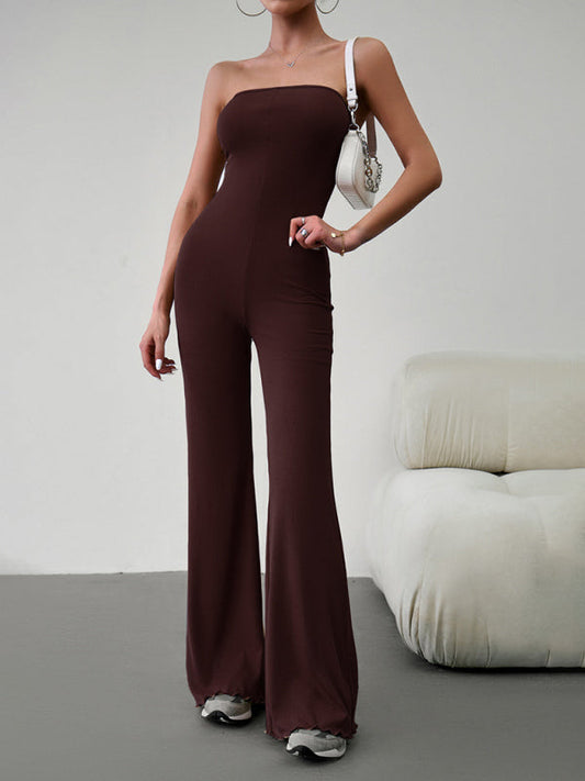 Women's elegant temperament slim sexy tube top jumpsuit