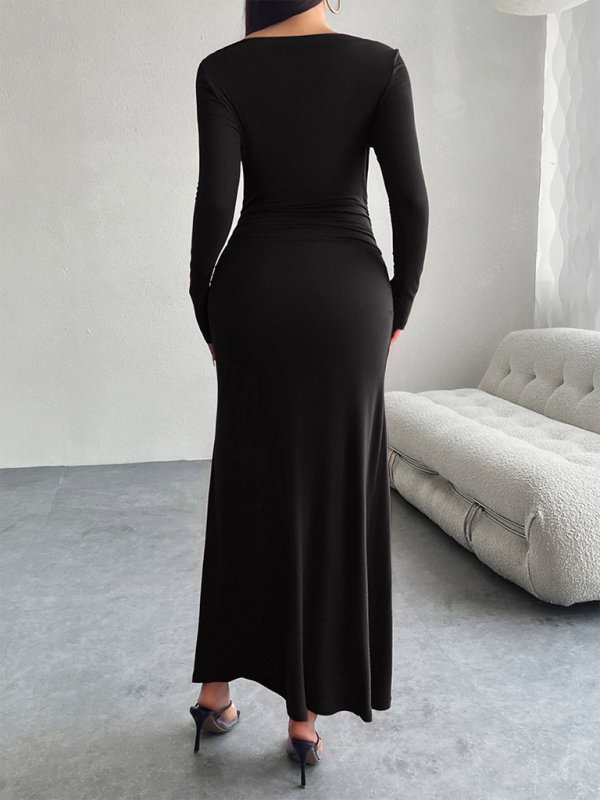 Solid color hip-tight dress